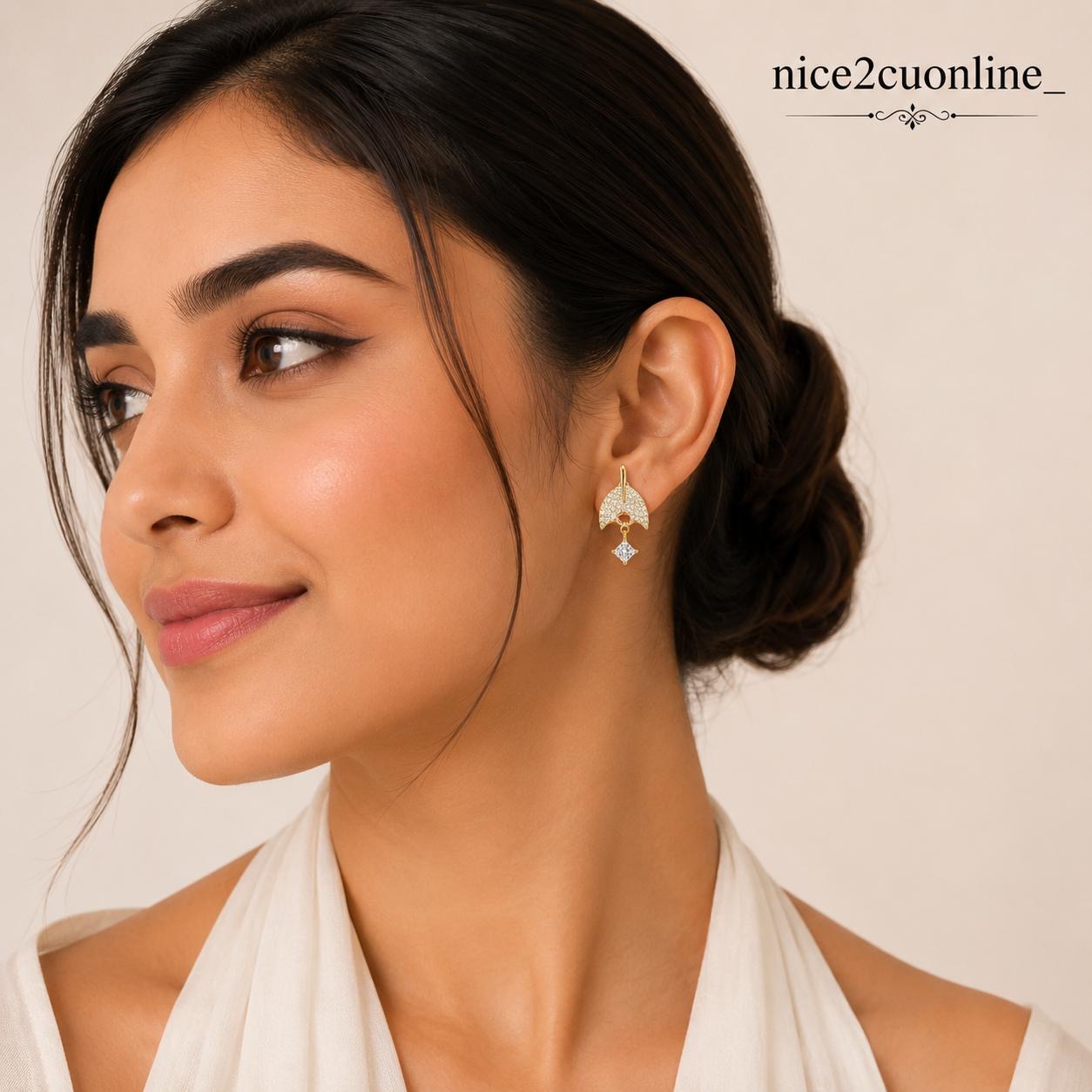PRISM TAIL PAVE EARRINGS