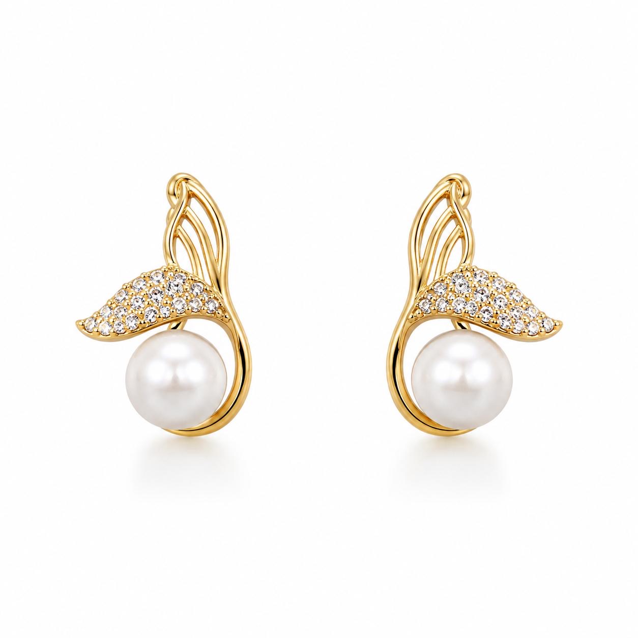 MARINA WING PEARL EARRING view 2