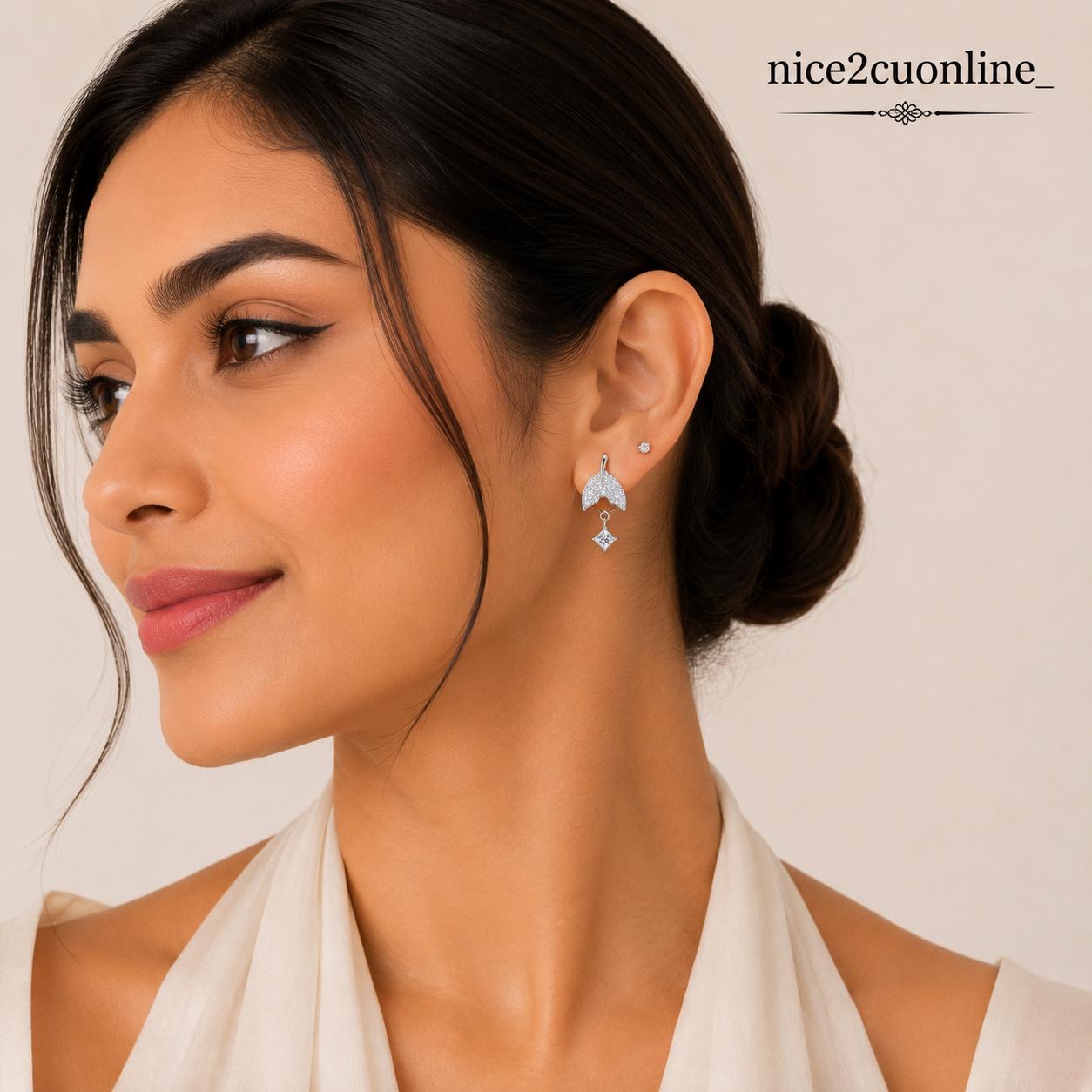 PRISM TAIL PAVE EARRINGS