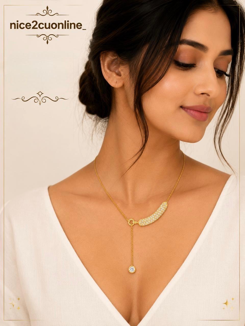 DANGLING SOLITAIRE & ARC NECKLACE